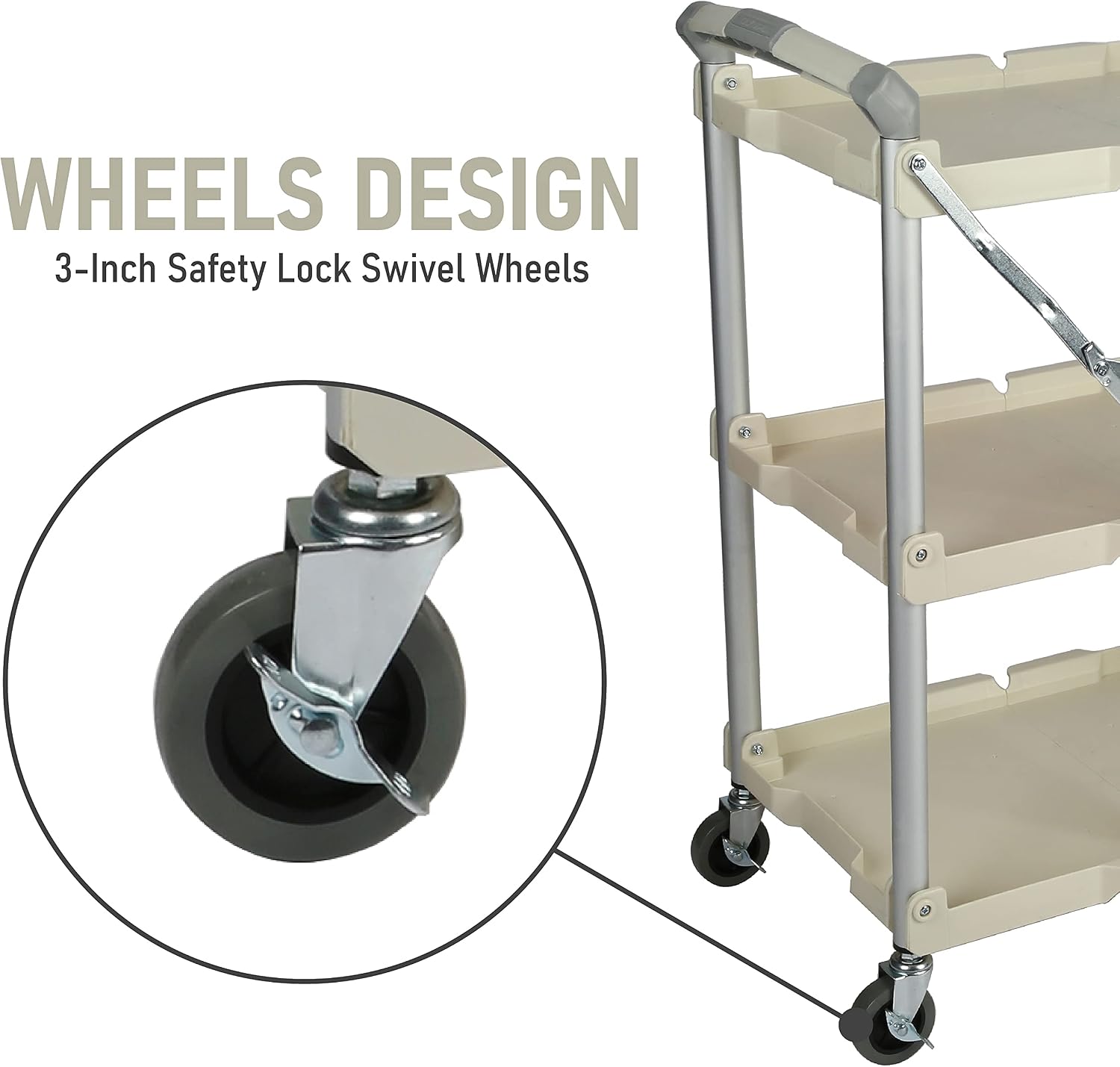 Olympia Tools 85-188 Pack-N-Roll Folding Collapsible Service Cart, 150LB Capacity, Black