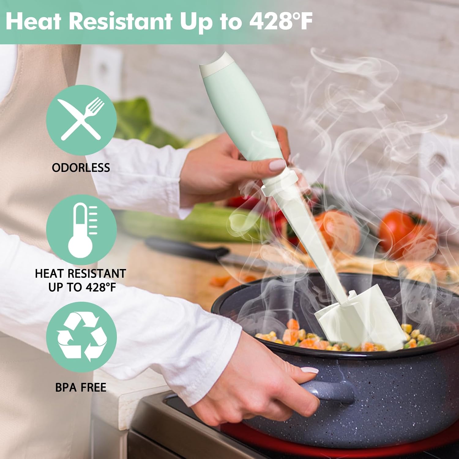 Upgrade Meat Chopper Hamburger Masher Ground Beef Smasher Utensil Mix Tool
