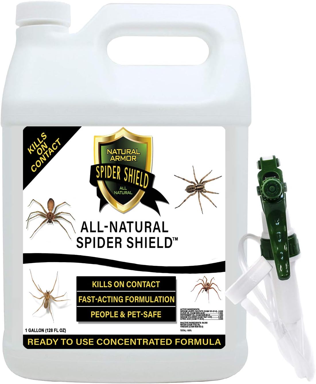 Natural Armor Spider Killer & Repellent - 1 Gallon (128 oz) w/Sprayer