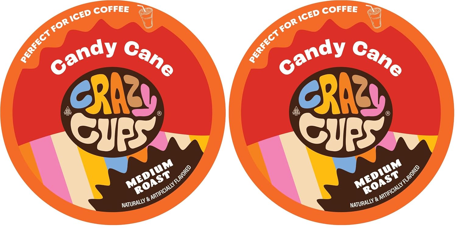 Crazy Cups Flavored Coffee for Keurig K-Cup Machines, Peppermint Chocolate Mocha, Hot or Iced Drinks, 22 Single Serve, Recyclable Pods