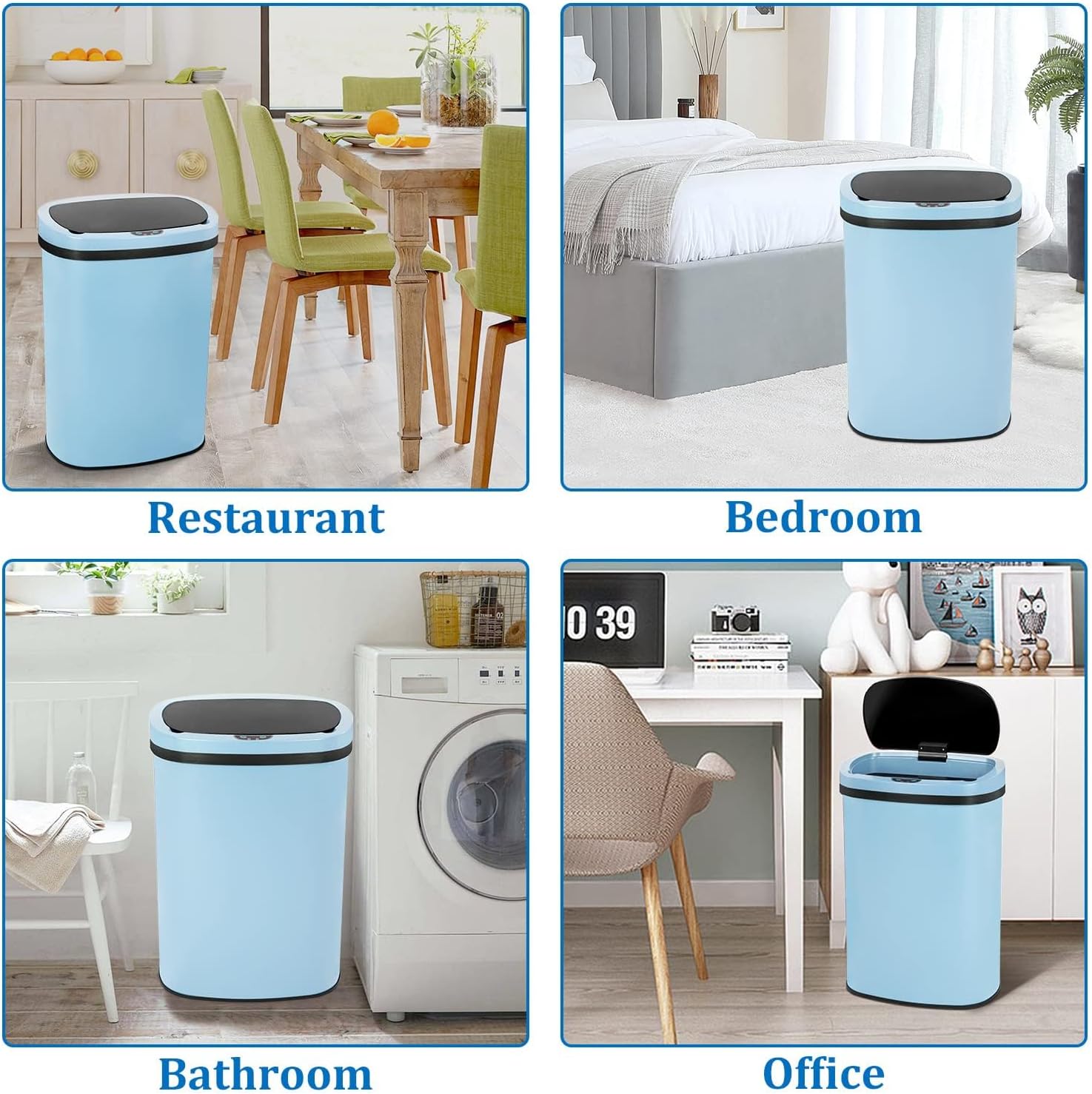 Kitchen Trash Can | Stainless Steel 13 Gallon Trash Can | 50L Touch Free Garbage Can with Lid | Electronic Sensor High Capacity Trash Bin for
