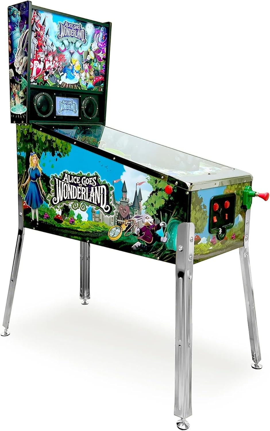 Alice Goes to Wonderland Pinball with LED Lighting | Home Pinball Machine with Real Flippers, Bumpers, Ramps & Multiball, Wi-Fi High Scores