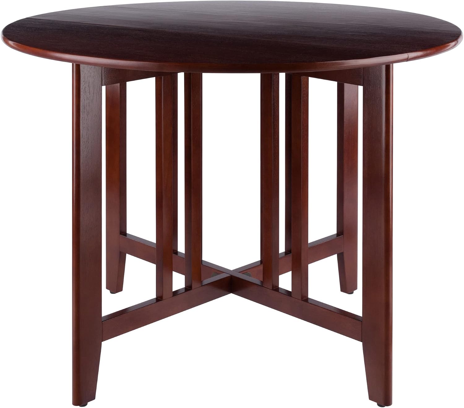 Winsome Alamo 3-Pc Double Drop Leaf Dining Table with 2 Ladder Back Chairs, Walnut