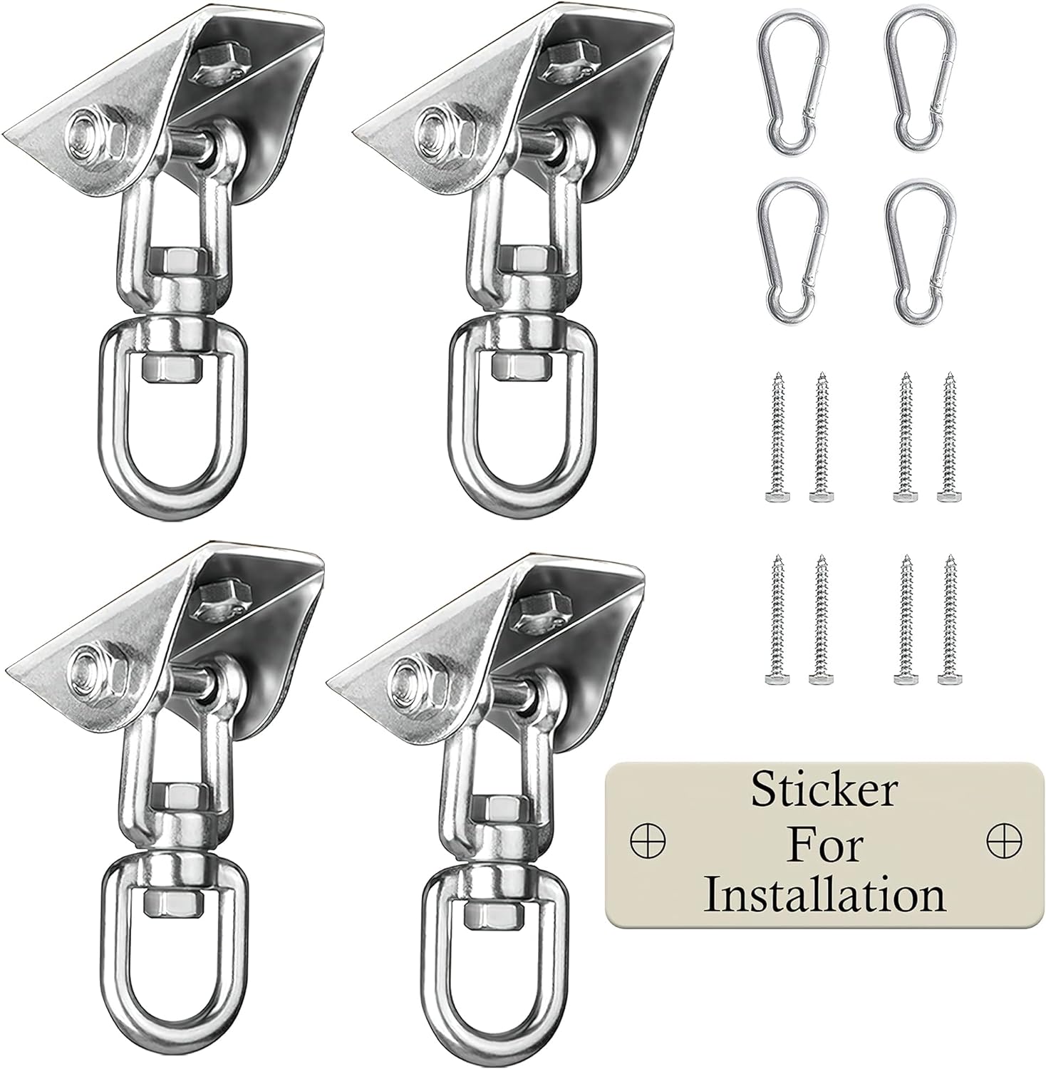 Heavy Duty Swing Hangers for Wooden Sets 2000 LB Capacity Hammock Hanger 360 Swivel Stainless Steel Swing Hardware Accessories 2 Packs for Porch