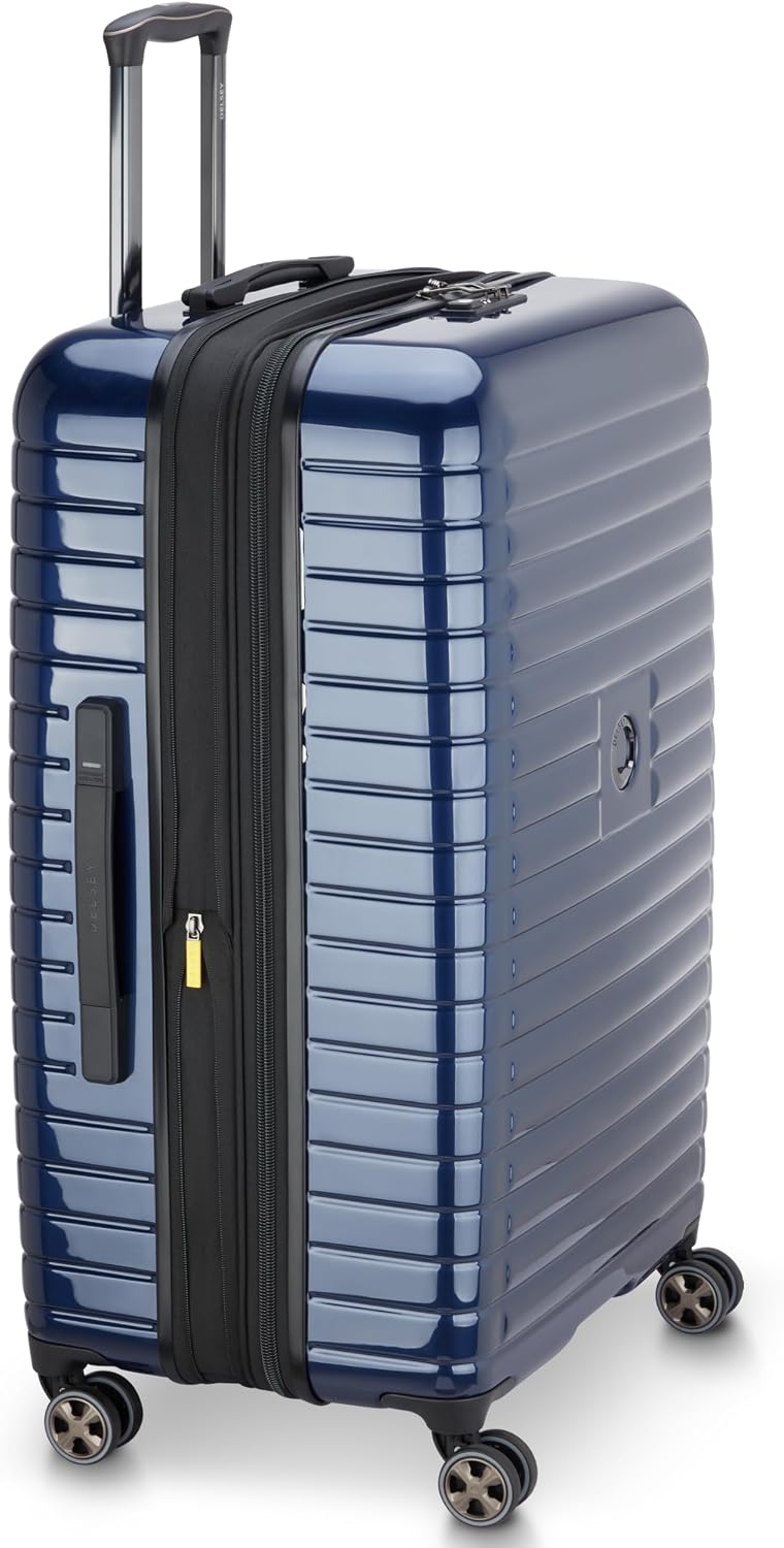 DELSEY PARIS Cruise 3.0, 20 Inch Carry-On Hardside Luggage, Deep Sea Navy | Expandable Suitcase, Lightweight 100% Polycarbonate Shell, Dual-Density Spinner Wheels, USB Port, TSA Lock