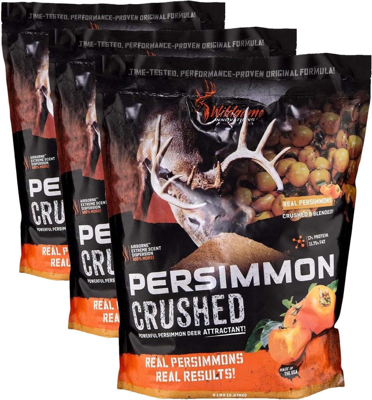 WILDGAME Innovations Persimmon Crushed Deer Attractant, 5lb Bag | Powerful Nutritious Long-Lasting Airborne Hunting Attractant with Real Persimmons