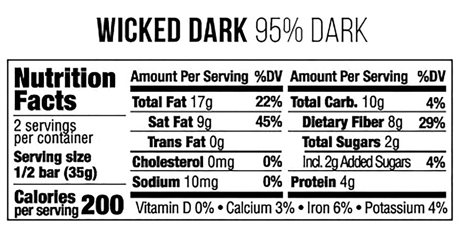 Taza Chocolate, 95% Wicked Dark Amaze Bar, 2.5 oz bars, case of 10