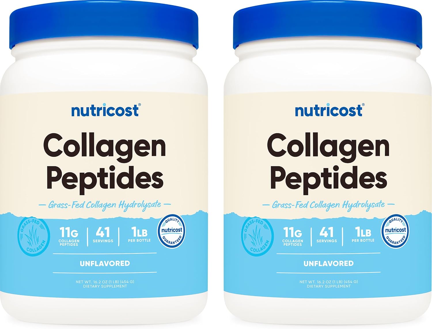 Nutricost Collagen Peptides Powder 1LB (454 G), Grass Fed Bovine | Collagen Hydrolysate, Unflavored