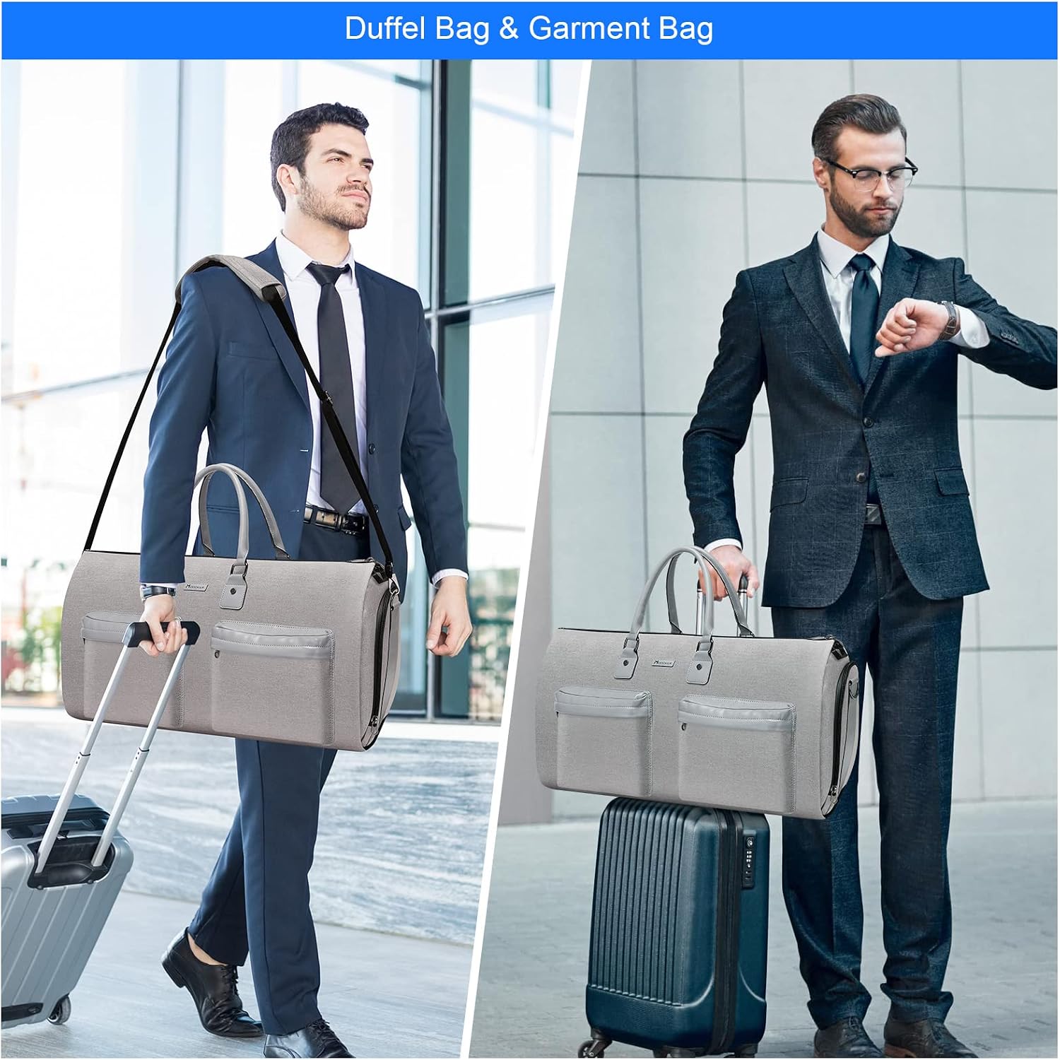 Garment Bags for Travel, 45L Carry on Convertible Garment Duffle bag