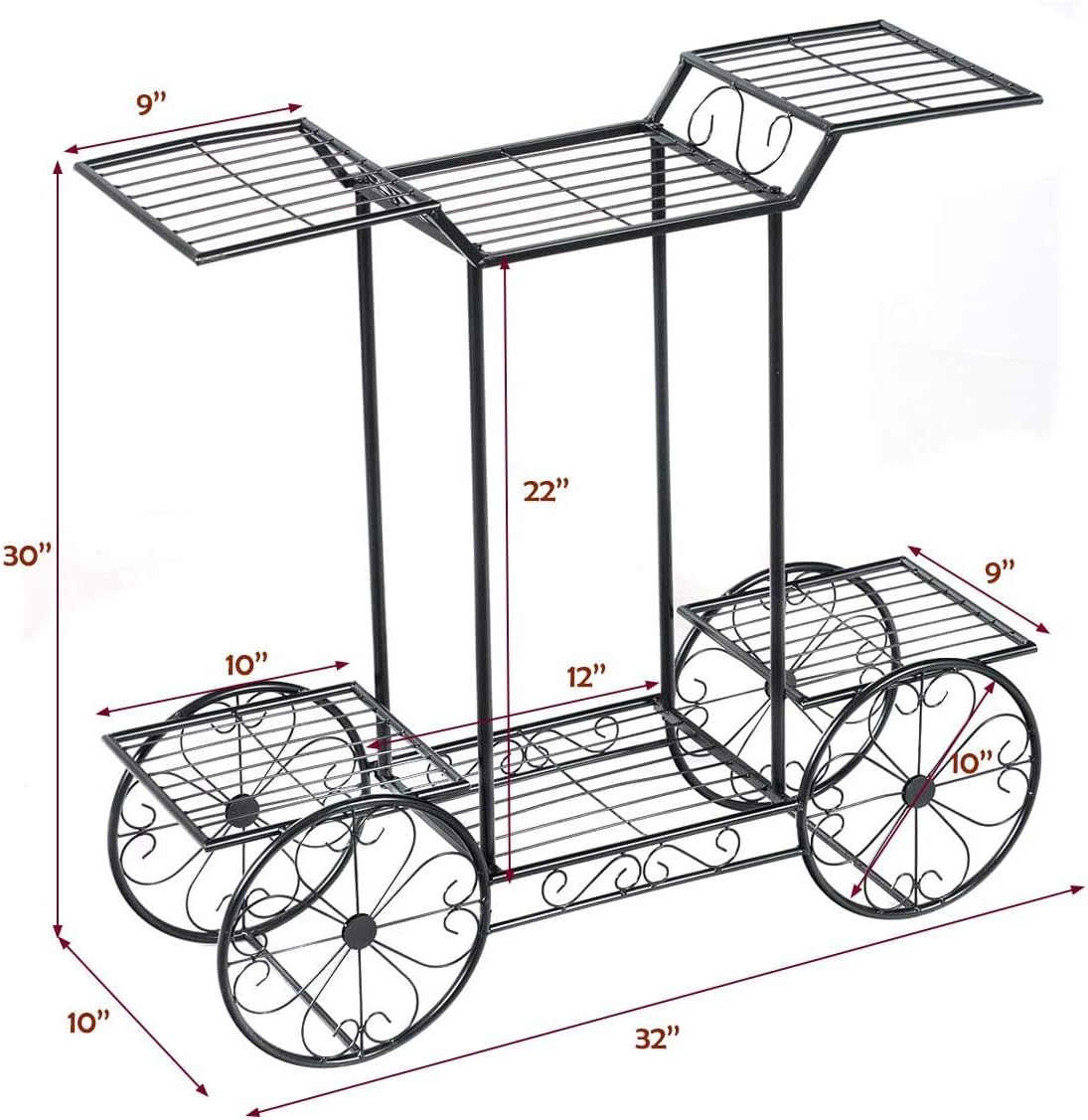 GIANTEX 6-Tier Plant Stand Indoor Flower Pot Holder, Metal Display Shelf
