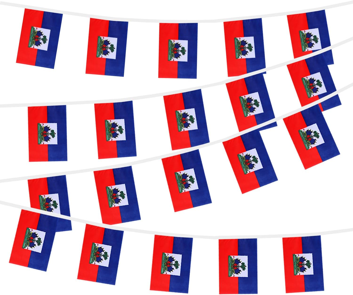 Nicaragua String Flags Banner Mini Small Nicaraguans Flag Bunting Patriotic Hanging Decor,National Holiday, Sports Game, Fiesta & Themed Party,18 Feet 20 Flags