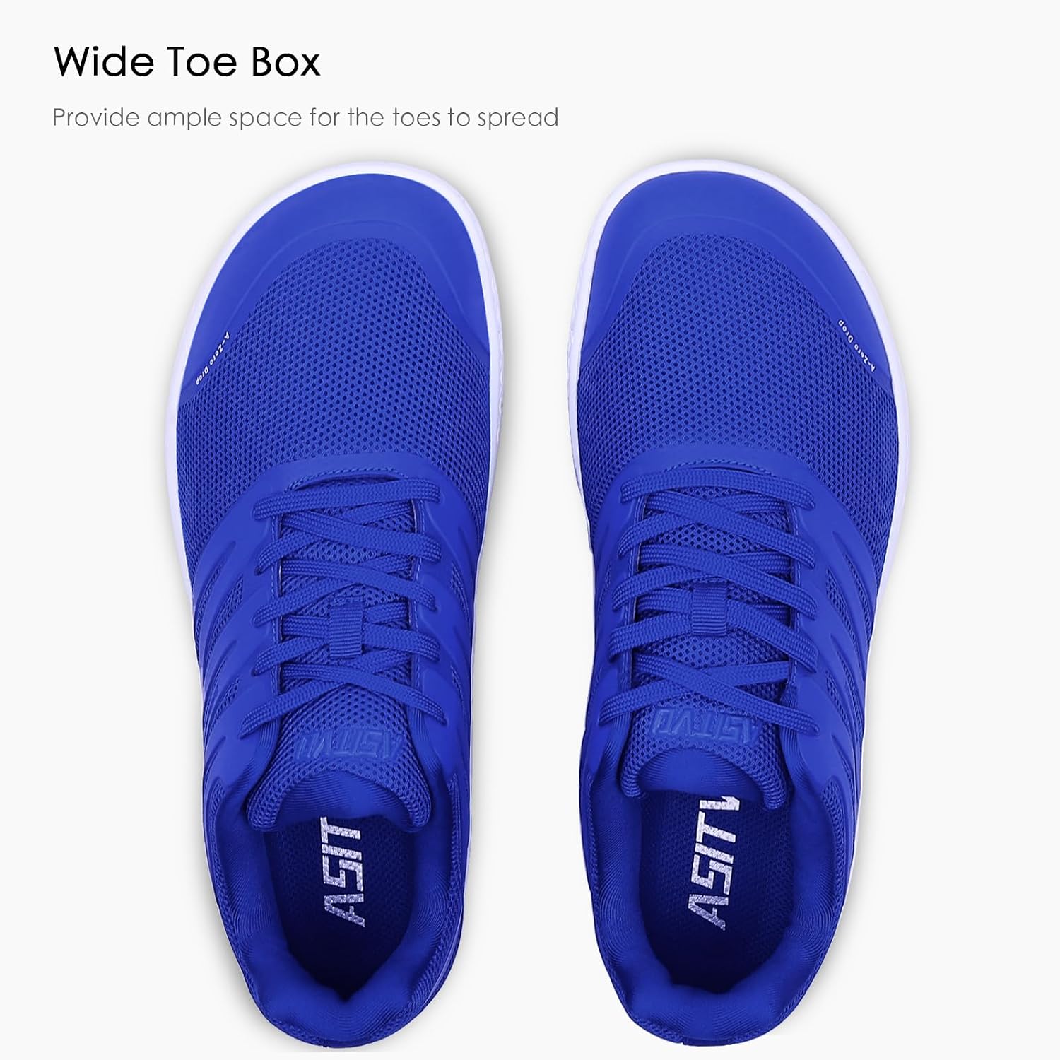 ASITVO Wide Men's Barefoot Zero Drop Sole Minimalist Sneakers Walking Shoes | Width Toe Box Cross Trainer Gym TPU Toe No-Sew Upper Grounding