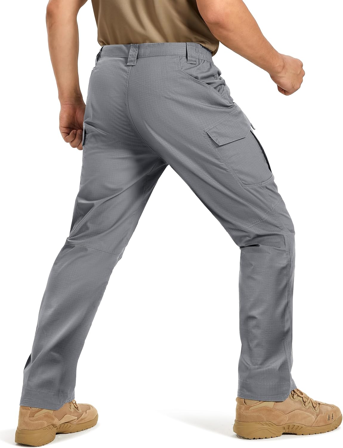 TACVASEN Men's Tactical Pants Waterproof Hiking Work Pants for Men Construction Stretch Cargo Trousers 9 Pockets