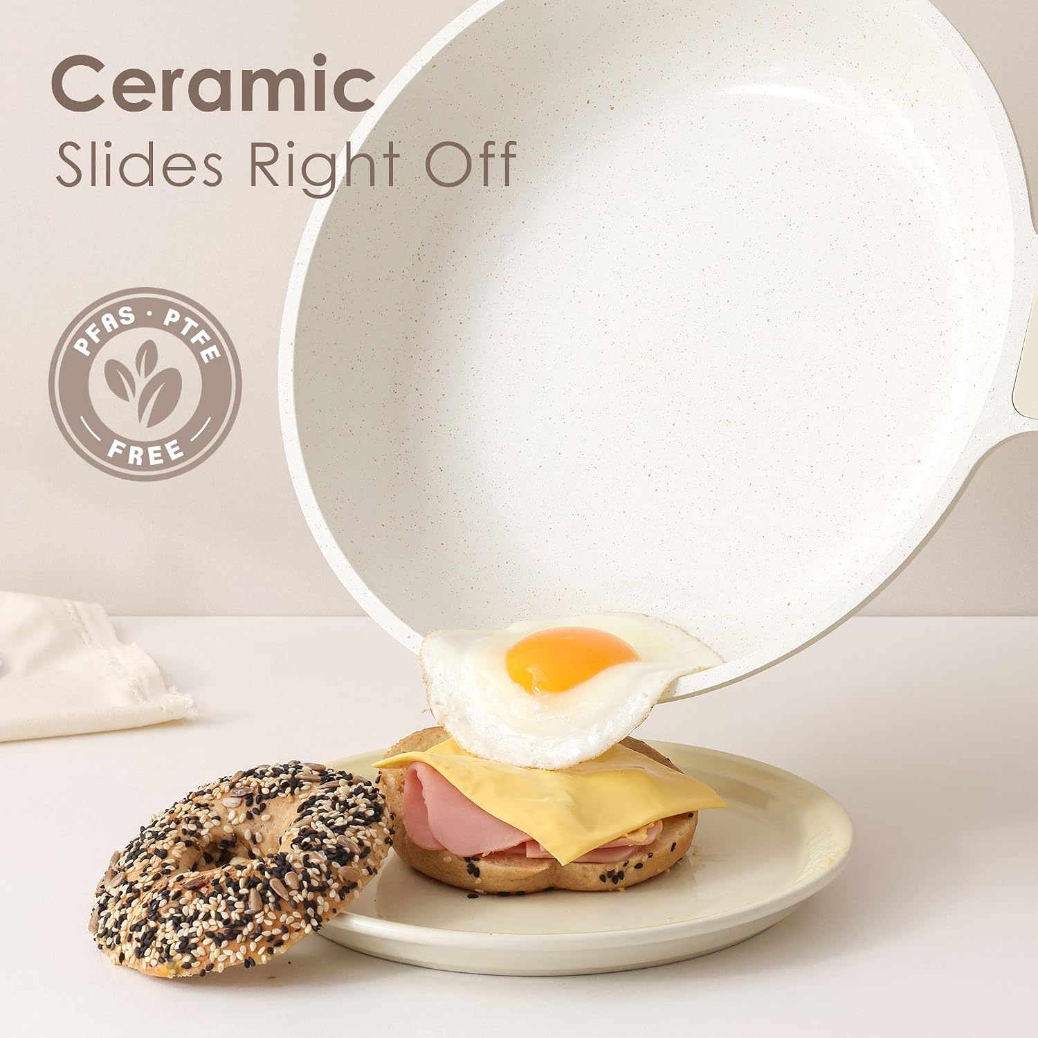 SENSARTE Nonstick Frying Pan Skillet, Swiss Granite Coating Omelette Pan, Healthy Stone Cookware Chef's Pan