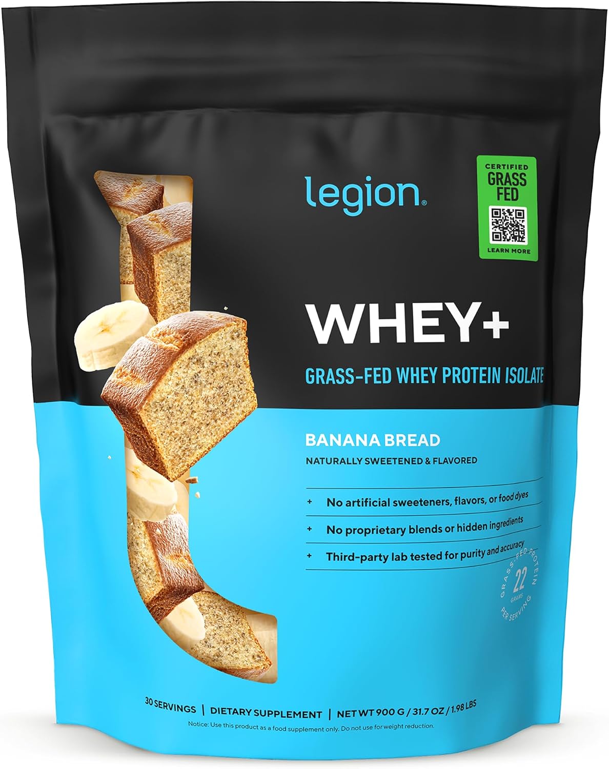 LEGION Whey+ Protein Whey Isolate from Grass Fed Cows (French Vanilla, 30 Servings) - Whey Protein Isolate Powder, Low Calorie, Non-GMO, Sugar Free, Lactose and Gluten Free, All Natural Protein Powder
