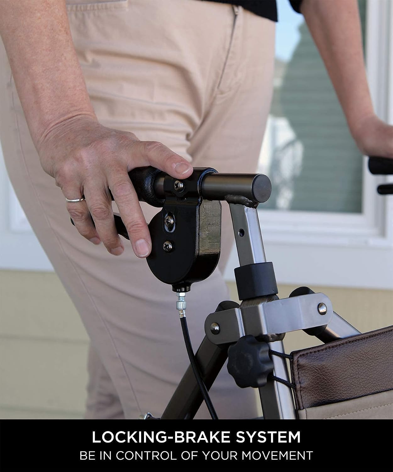 Signature Life Elite Travel Rollator Short, Junior Foldable and Lightweight Four Wheel Rolling-Walker with Seat for Adults, Seniors and Elderly