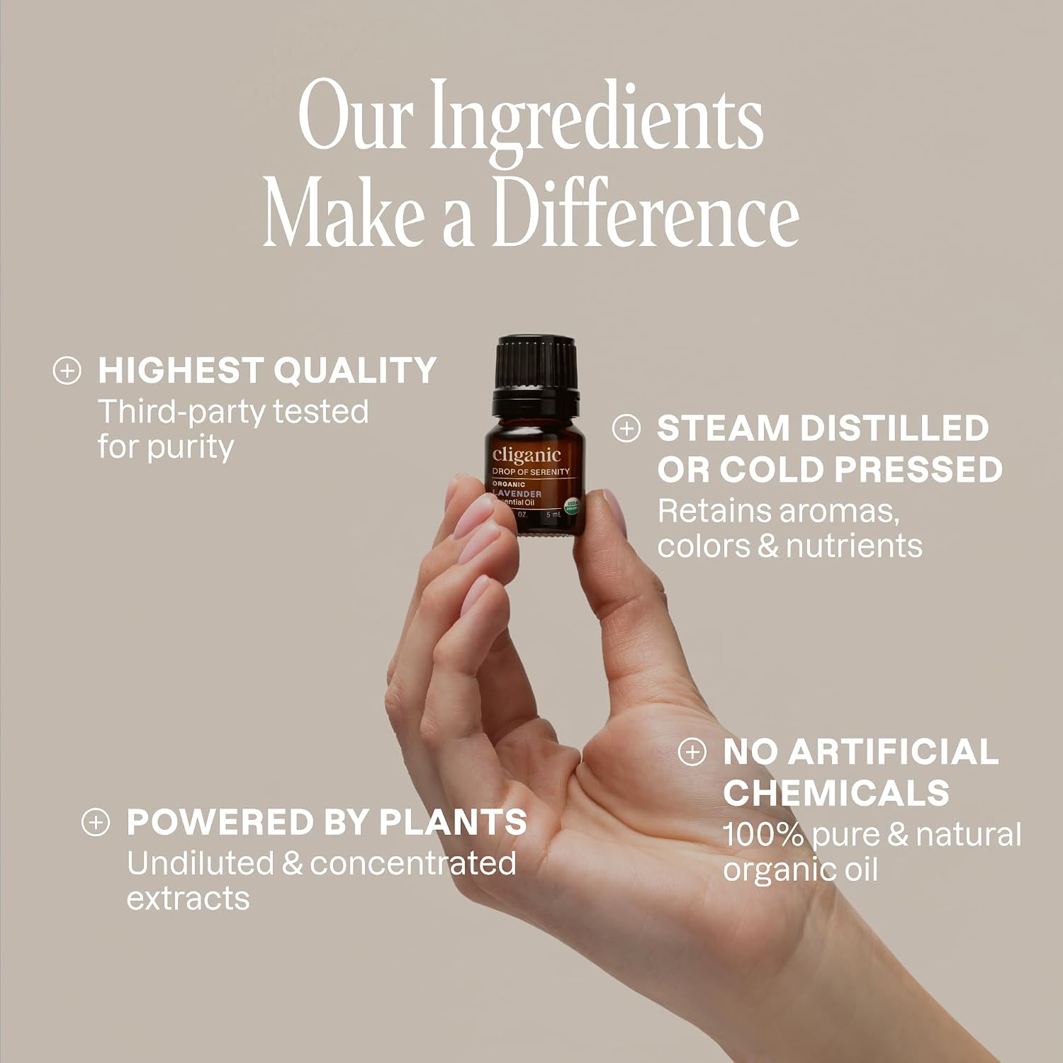 Cliganic Organic Essential Oils Set (Top 5 - The Classics) - 100% Pure Natural - Aromatherapy, Candle Making - Peppermint, Lavender, Eucalyptus
