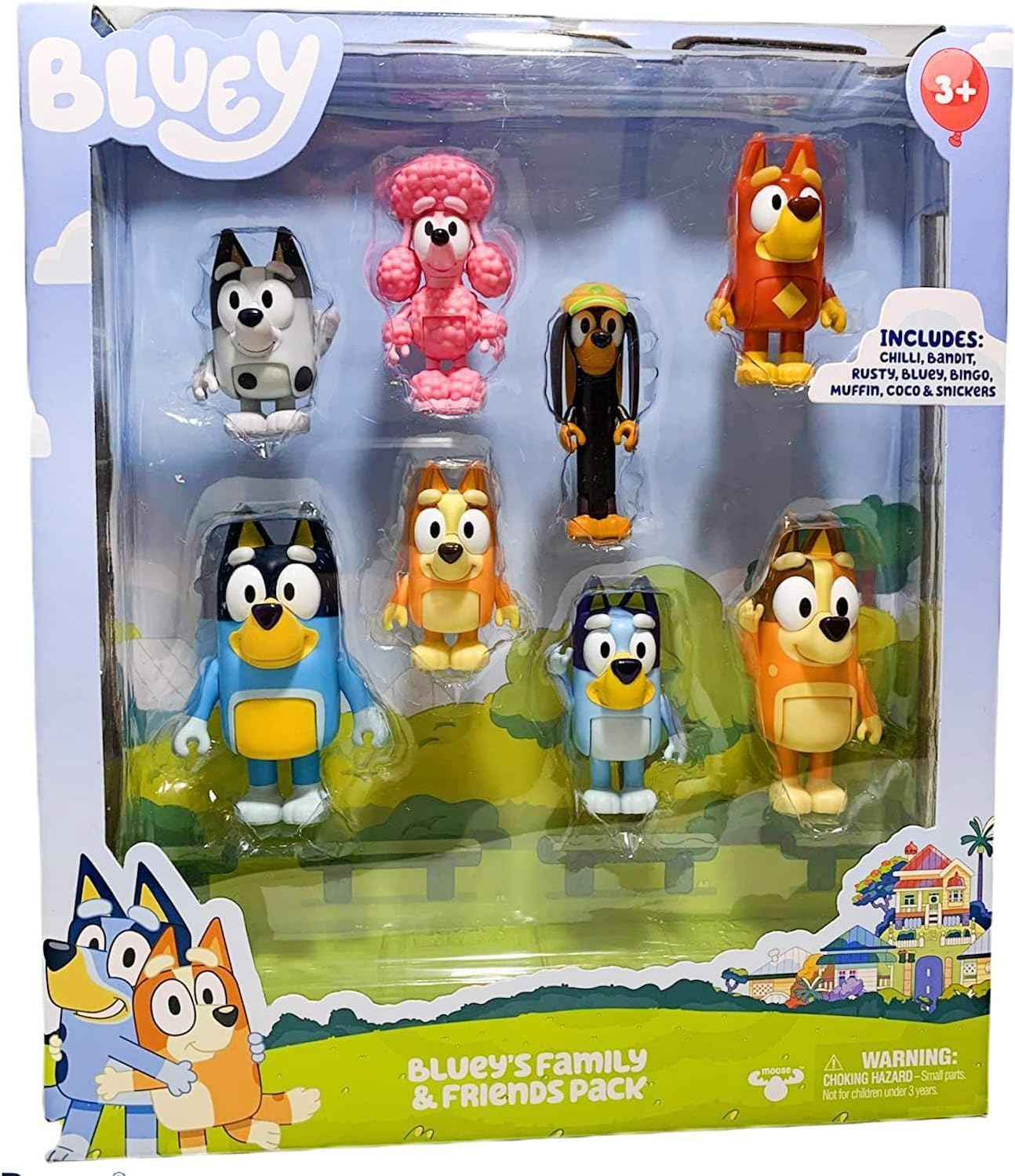 Bluey Family and Friends Figure 8-Pack: Articulated 2.5 Inch Action Figures, Bluey, Bingo, Bandit (Dad), Chilli (Mum), Coco, Snickers