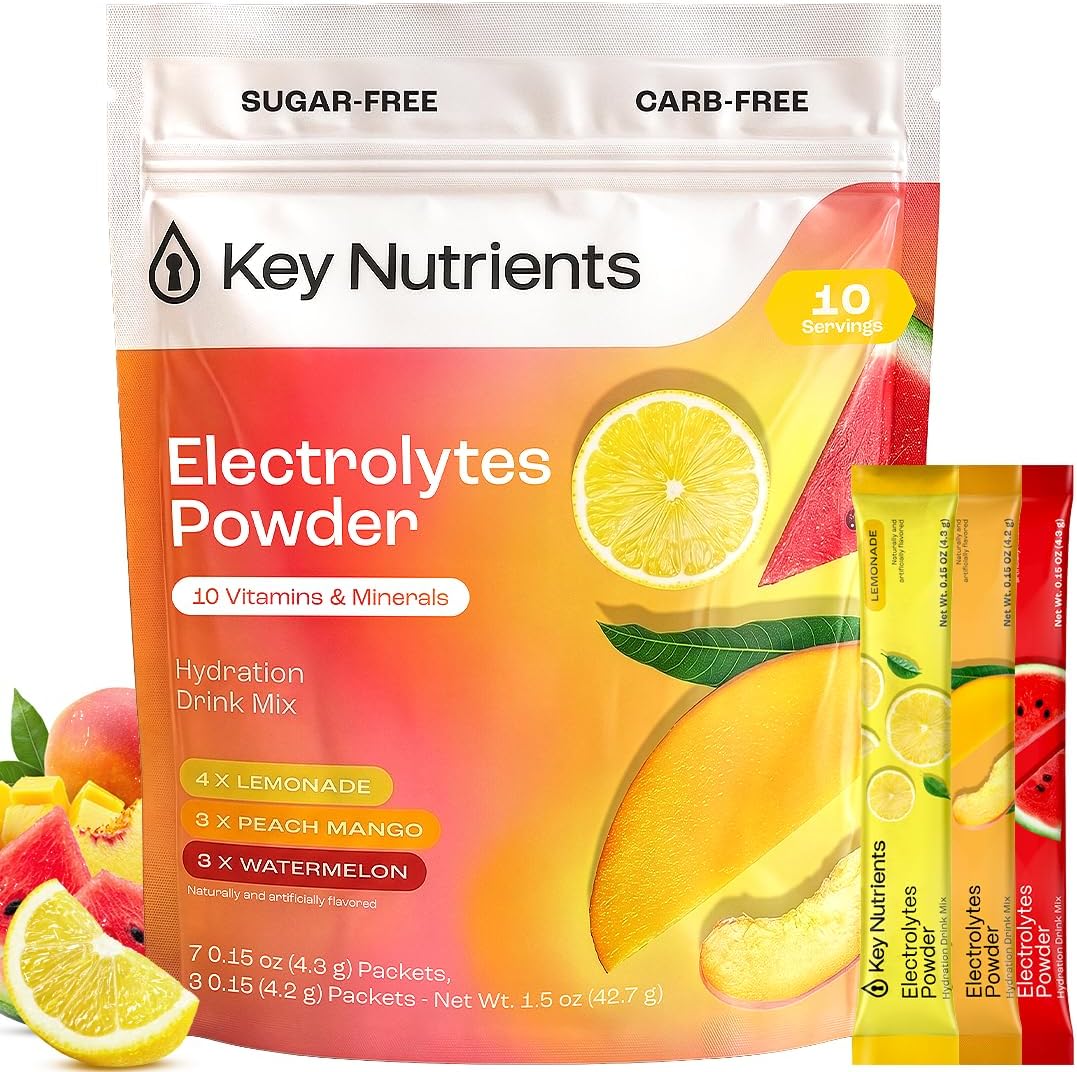 KEY NUTRIENTS Sugar Free Electrolyte Tablets, Hydration Pills, 200 Capsules