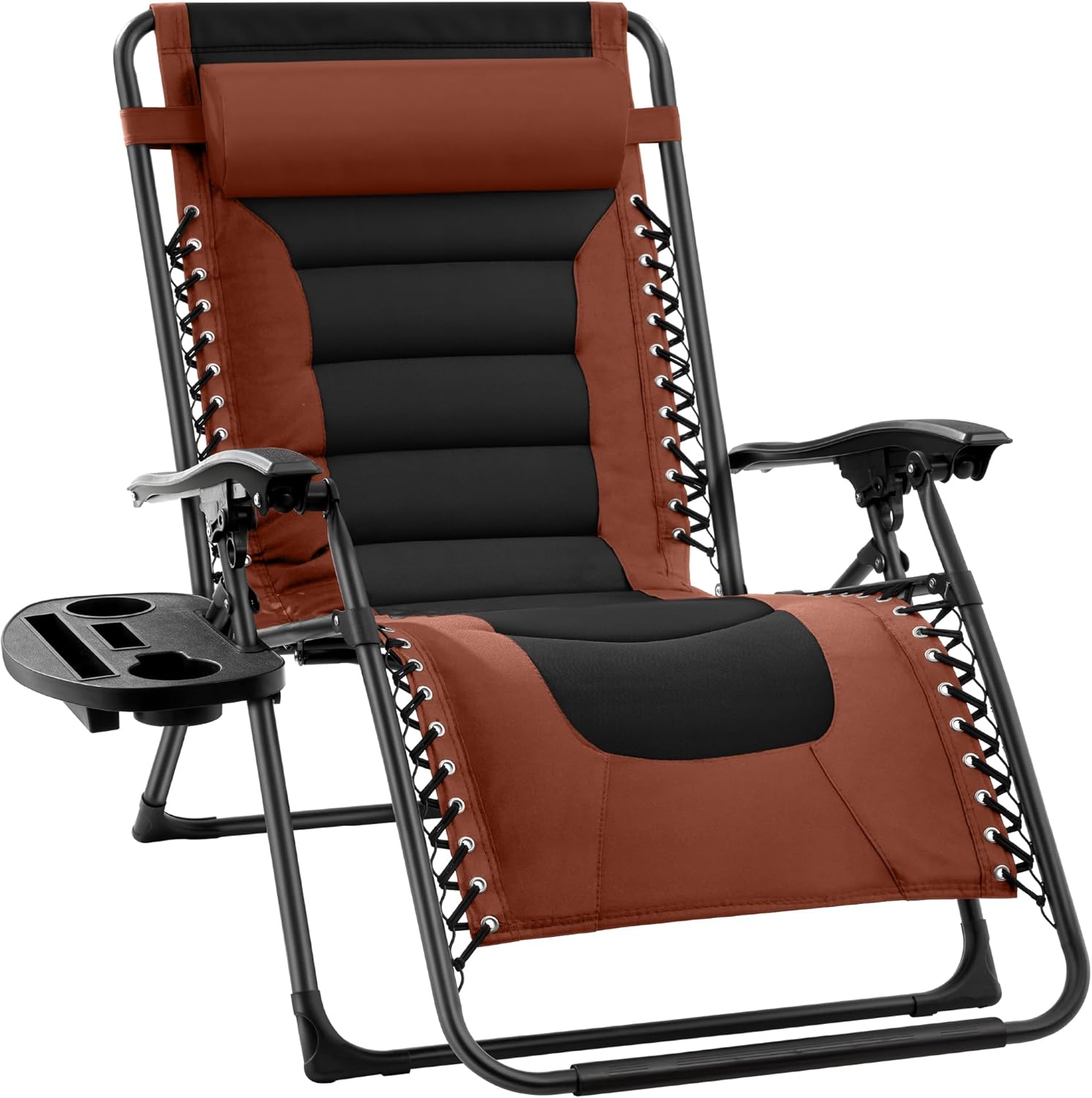 Best Choice Products Oversized Padded Zero Gravity Chair, Folding Outdoor Patio Recliner, XL Anti Gravity Lounger for Backyard w/Headrest, Cup Holder