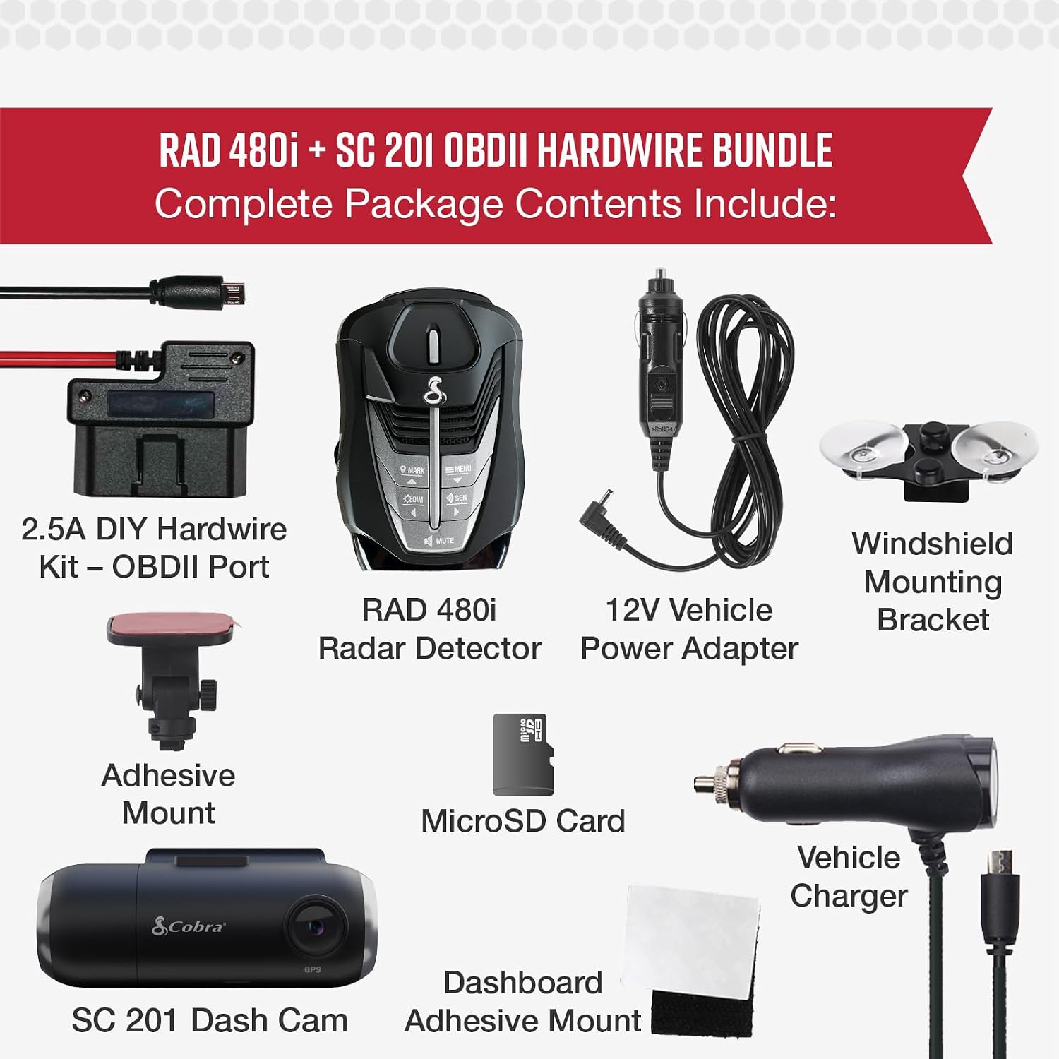 Cobra RAD 480i Laser Radar Detector, Long Range Detection, Bluetooth, Black