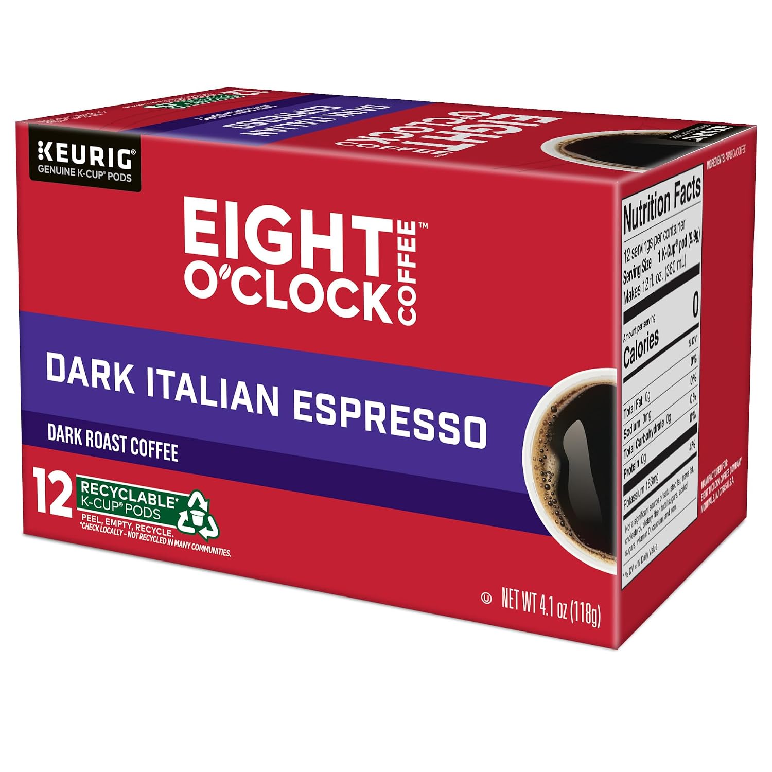Eight O'Clock Coffee The Original, Single-Serve Keurig K-Cup Pods, Medium Roast Coffee Pods, 72 Count