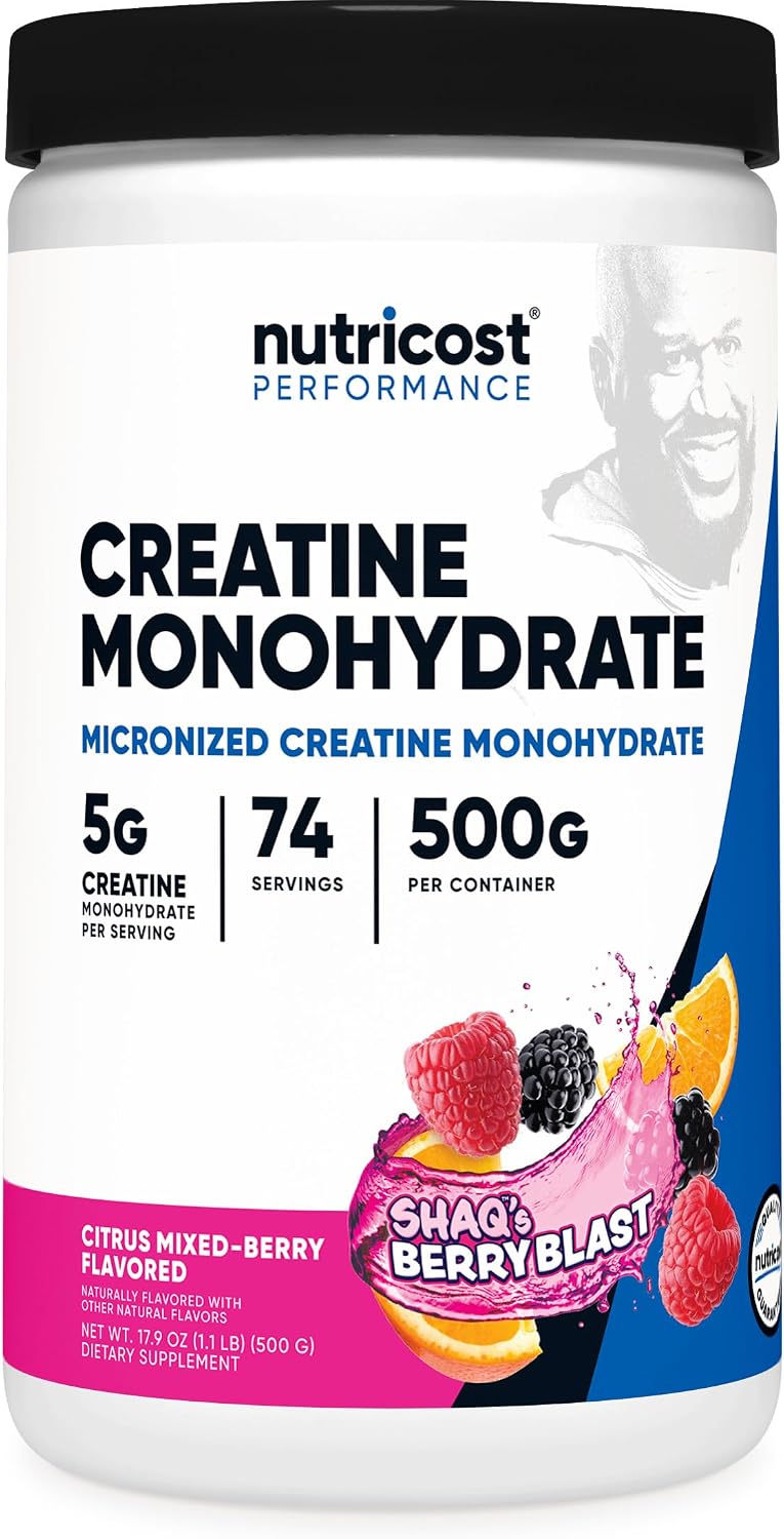 Nutricost Creatine Monohydrate Micronized Powder 500G, 100 Servings | 5000mg Per Serving (5g), 17.9 Oz