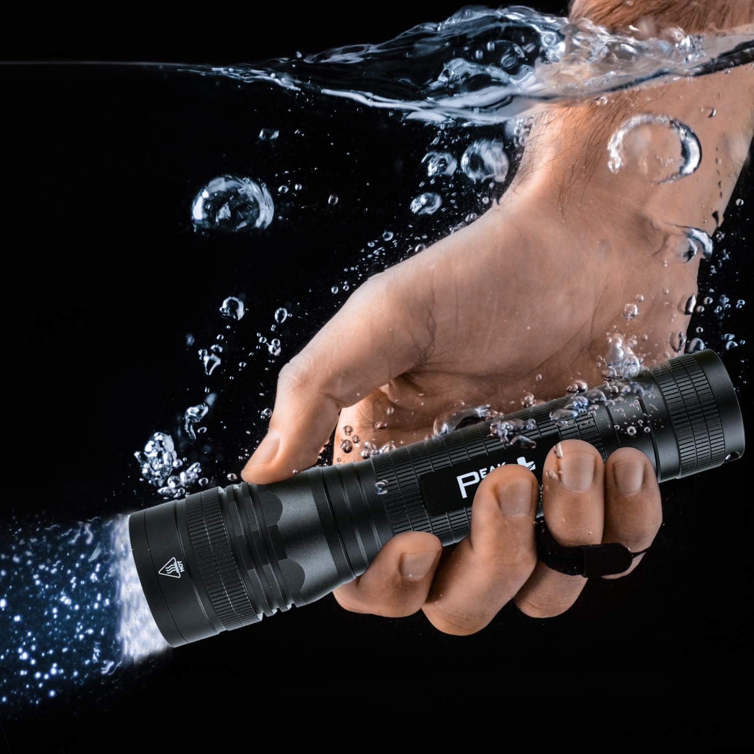 PeakPlus High Powered LED Flashlight LFX2000, Brightest High Lumen Light with 5 Modes, Zoomable and Water Resistant, Best Flashlights for Camping