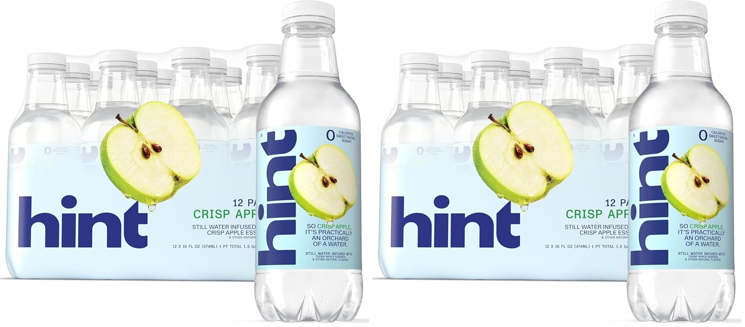 Hint Flavored Water Zero Sugar 0 Calories - Pineapple 16 FL Oz (12 pack) | Crisp, refreshing water, fruit flavors. 0 calories, 0 sugar, 0 sweeteners. Hydration for wellness. Gluten-free, Kosher, Vegan