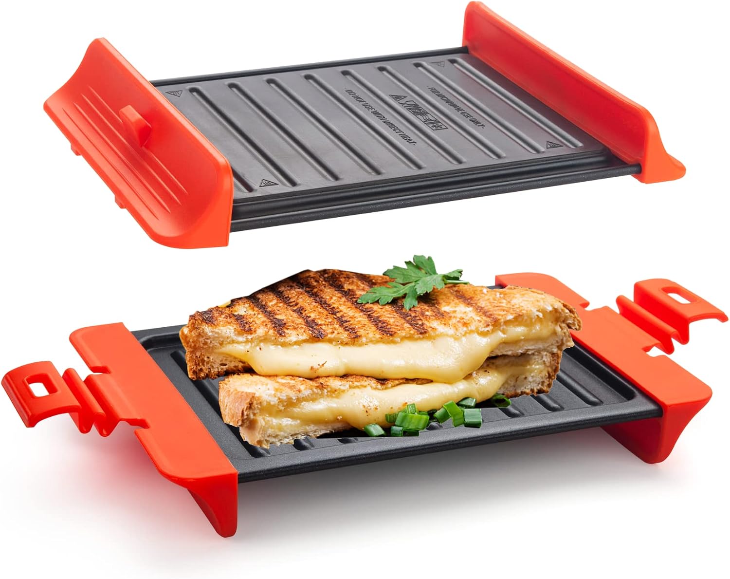 Maconee Microwave Sandwich maker | Microwave Grill Cheese Maker | Microwave Crisper Toaster Cookware | Panini Press | Cooking Fast and Dishwasher