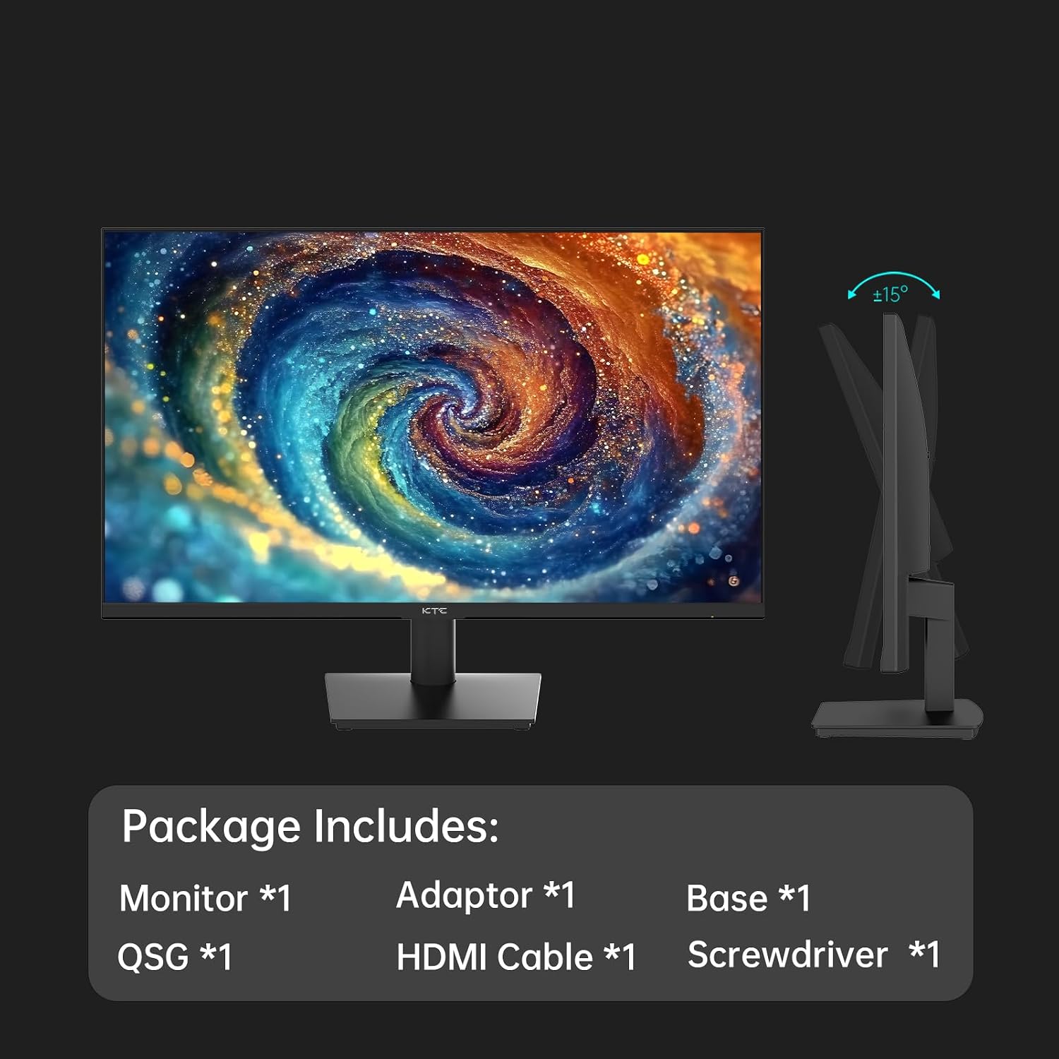 KTC 24.5 Inch Gaming Monitor, 180Hz OC 200Hz Monitor FHD, Fast IPS, H25T7 | 1080P Monitors 1ms, 128% sRGB HDR10, Adaptive Sync, HDMI DP, VESA Tilt Adjustable for Xbox PS5 Switch, HDMI Cable Inc.