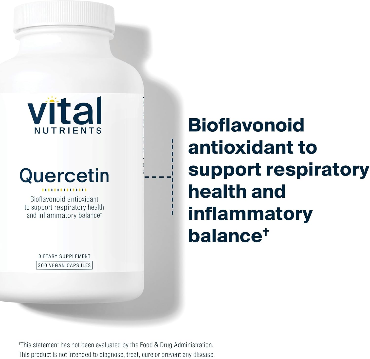 Vital Nutrients Quercetin - Vegan Quercetin Supplement with Bioflavonoids for Sinus, Respiratory, Heart, & Immune Function Support - Gluten, Dairy, Soy Free - 500mg - 100 Capsules
