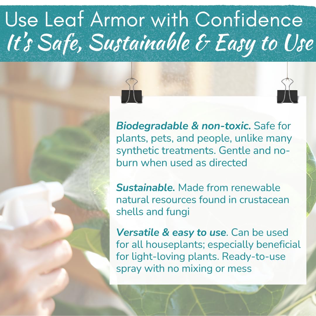 Leaf Armor Spray for Houseplants, Ready-to-Use Leaf Care & Protectant, 8 oz