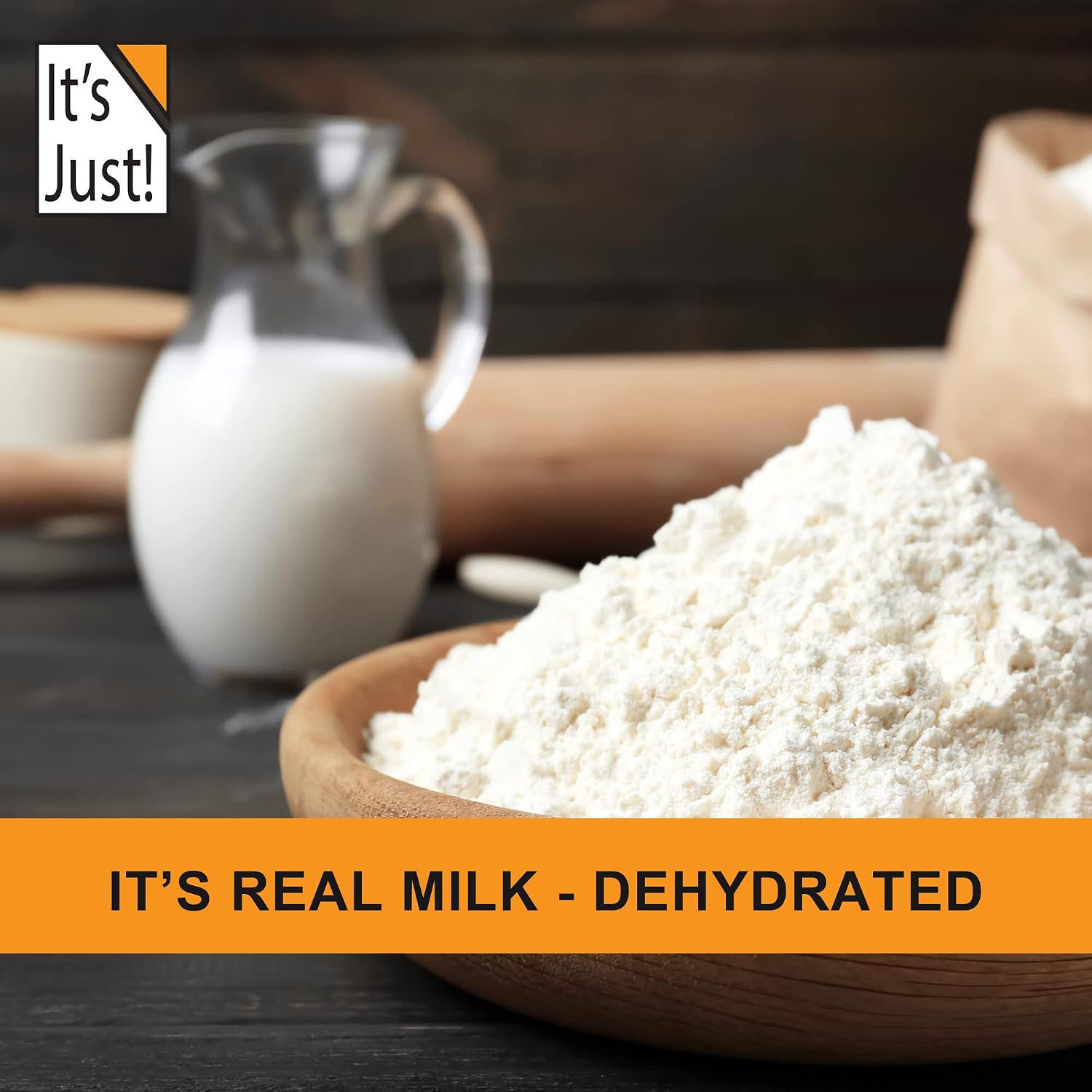 It's Just - Whole Milk Powder, 2lbs, rBST/rBGH Hormone Free, Shelf Stable, Just Add Water, Made in USA, Dry Milk Powder, 32oz