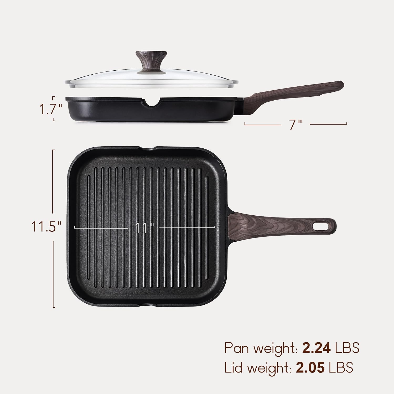 SENSARTE Nonstick Griddle Grill Pan, Pro-Grid Reversible Grill & Griddle Pan, Two Burner Cast Aluminum
