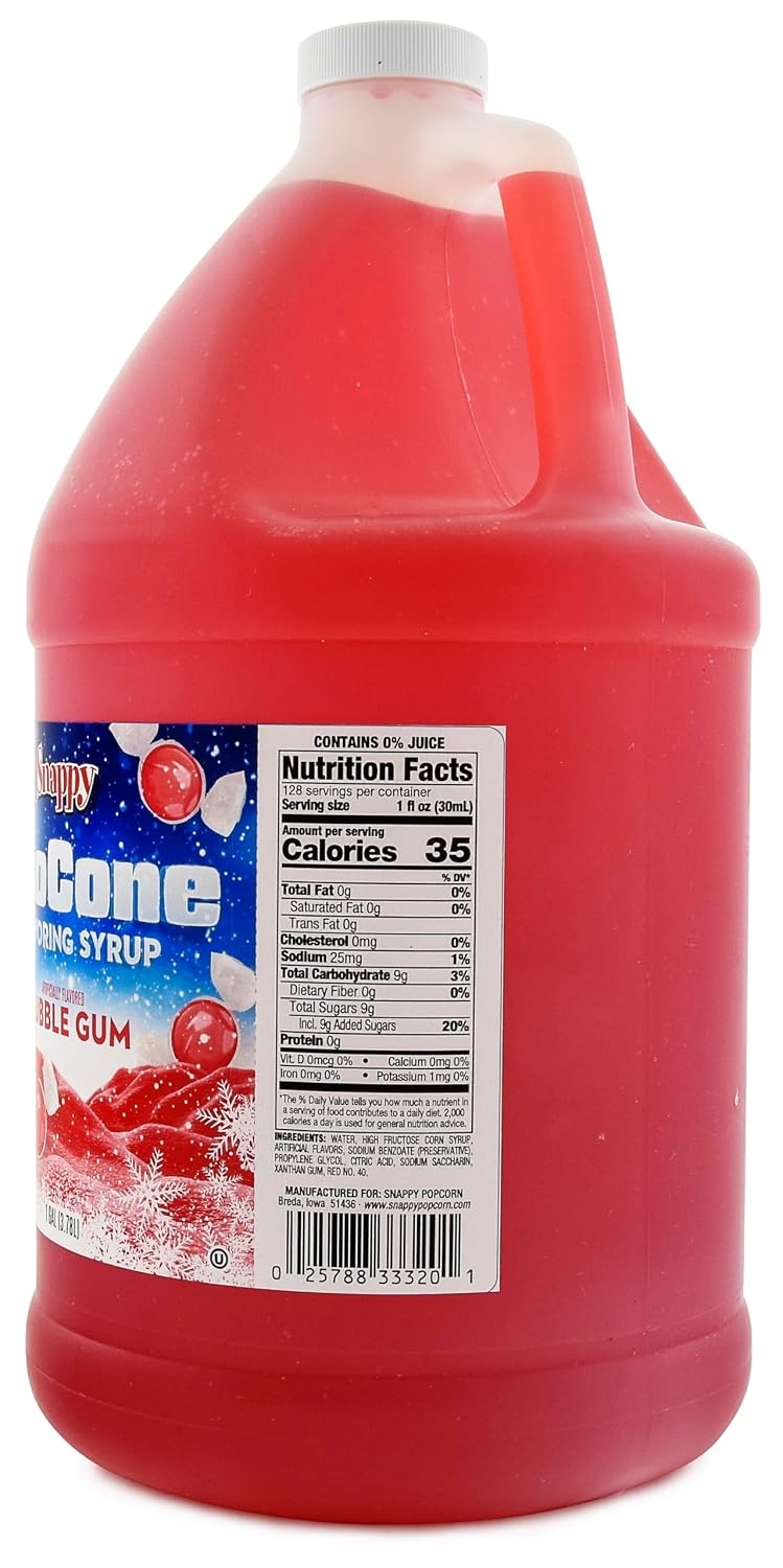 Snappy Root Beer Sno Cone Syrup, 1 Gallon (128 oz), Ready to Use for Snow Cone Machines and Shaved Ice