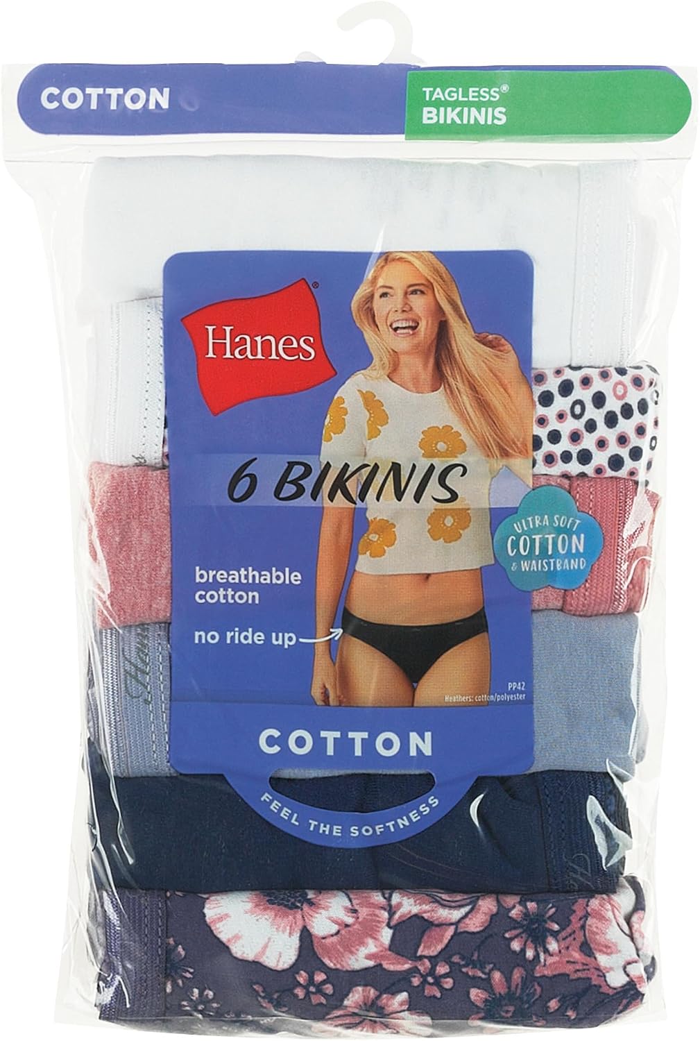 Hanes women's Hi-Cut Panties Pack, Lightweight Cotton Hi-Cuts, 6-Pack (Retired, Colors May Vary)
