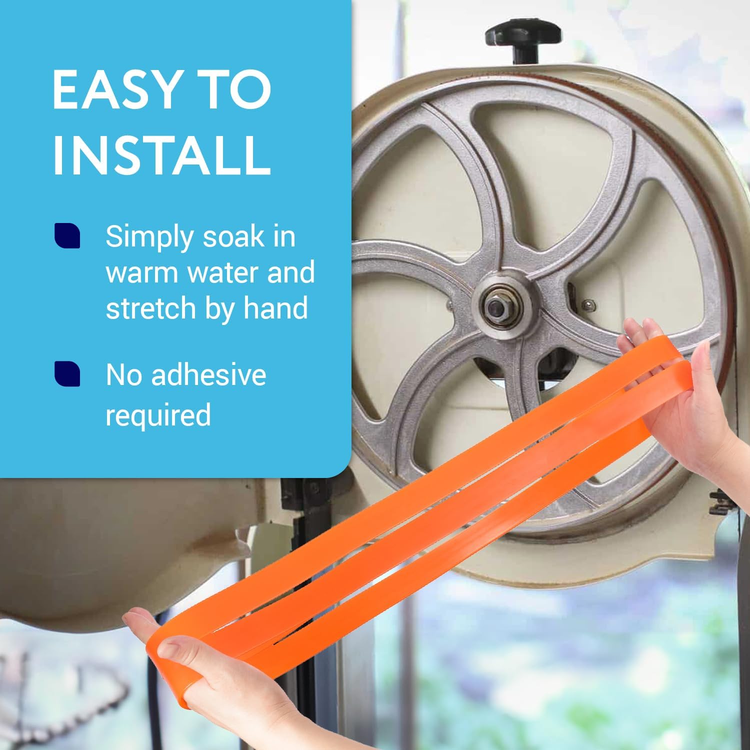 IMPRESA Bandsaw Tires - 2-Pack of Orange Urethane Bandsaw Tire for Metal & Wood Cutting - No Adhesive Needed - Compatible with Jet