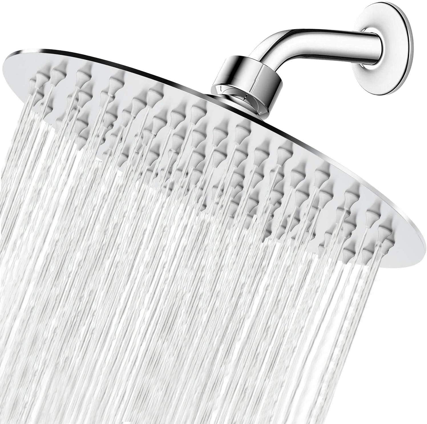 NearMoon Rain Shower Head, Ultra-Thin Design-Pressure Boosting, Awesome Some Experience, High Flow Stainless Steel Rainfall Head (10 Inch