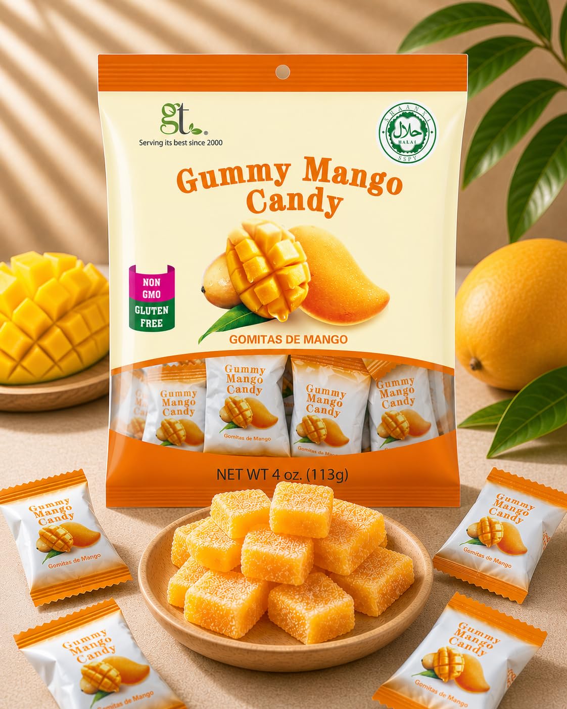GT Gummy Mango Candy, 4 Ounce Bag (1-Pack)