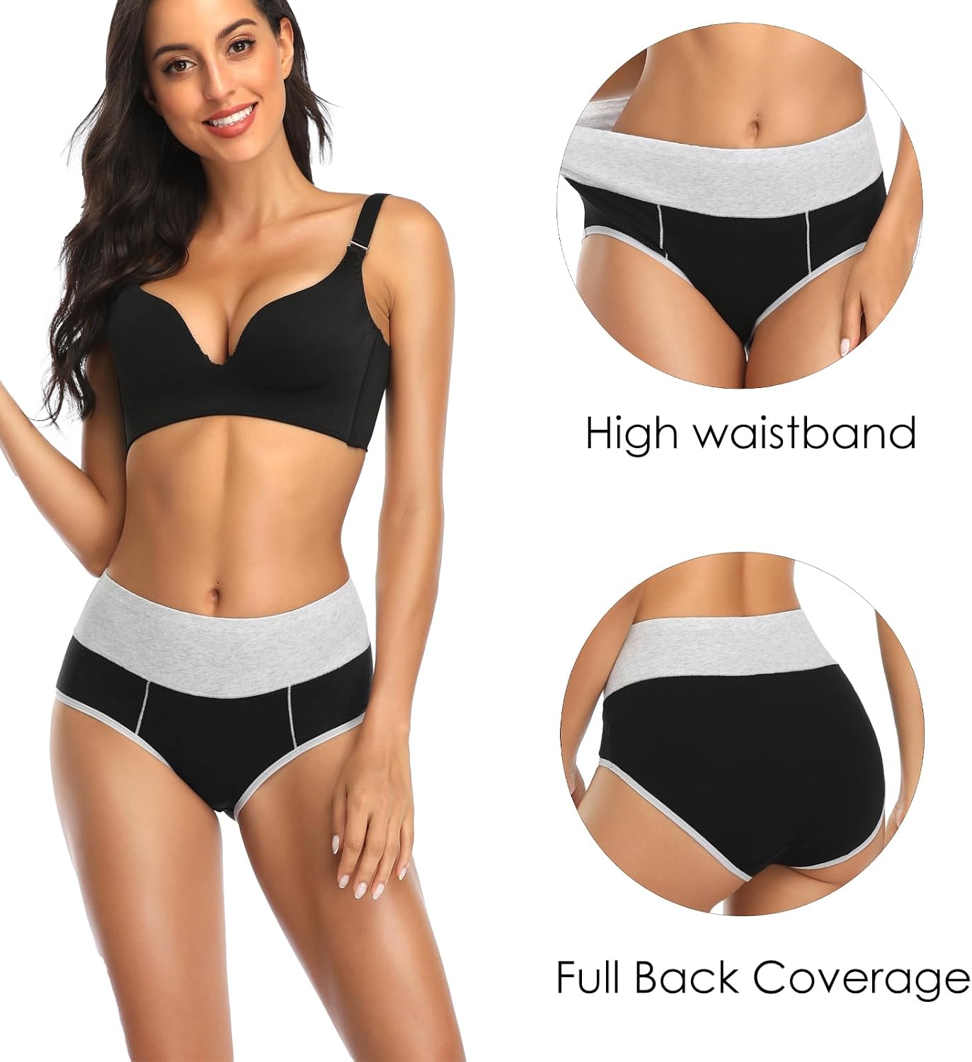 Annenmy Postpartum Underwear Women High Waisted Cotton Underwear Breathable C Section Panties Tummy Control Briefs