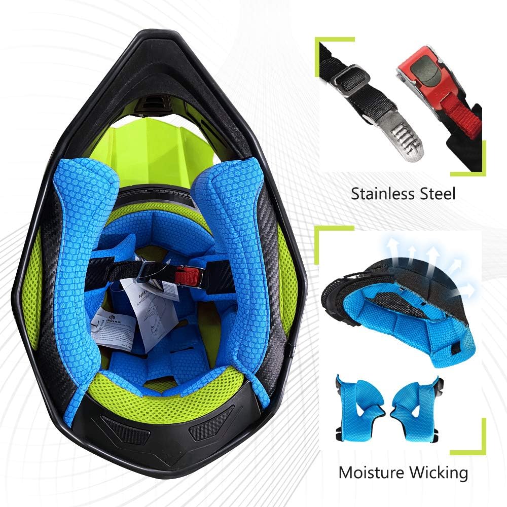 ILM Adult Dirt Bike Helmets ATV Motocross Dirtbike Helmet with Super Soft Liner Camera Mount for Men Women Motorcycle Dual Sport DOT Model-216 (Red