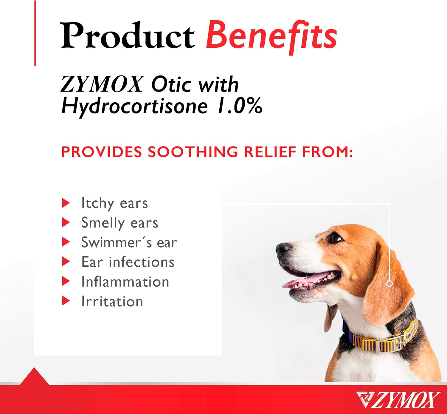 Zymox Otic Enzymatic Solution for Dogs and Cats to Soothe Ear Infections with 1% Hydrocortisone for Itch Relief, 4oz