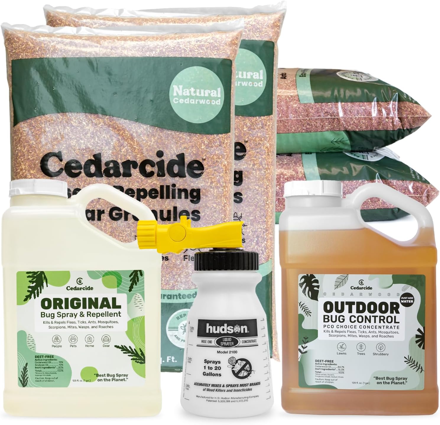 Cedarcide Complete Pest Control Kit (Large) Contains Cedarcide Original (Gallon) + Outdoor Bug Control Concentrate (Gallon) Lawn Bug Spray Kills and