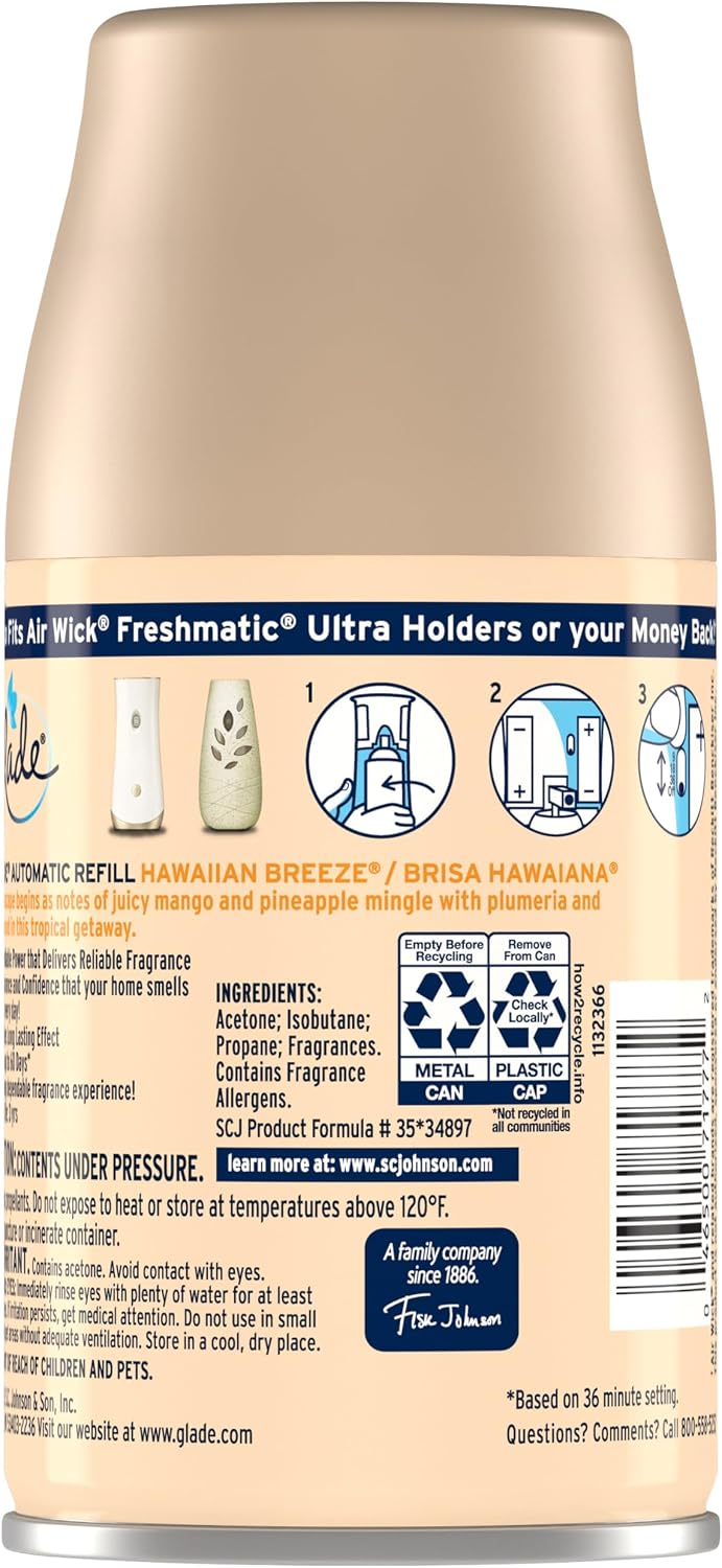 Glade Automatic Spray Refill, Air Freshener for Home and Bathroom, Cashmere Woods, 6.2 Oz
