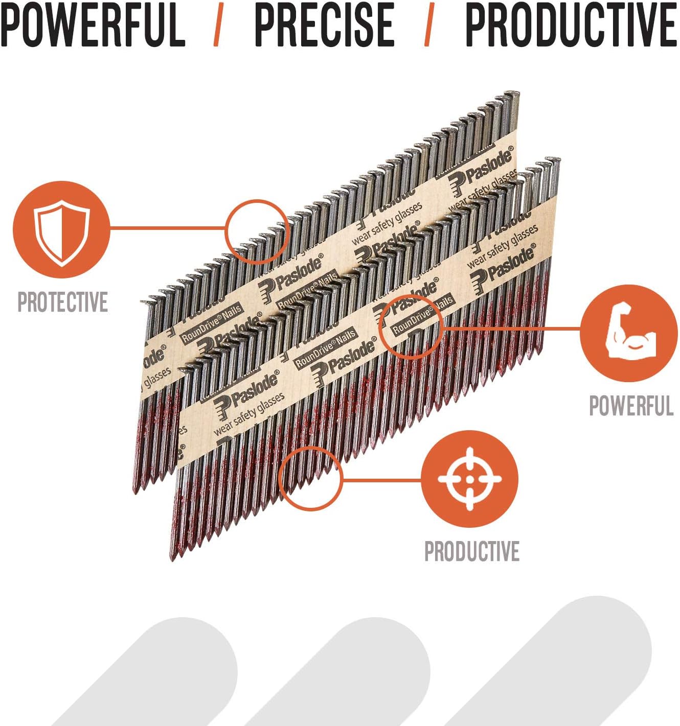Paslode Brite 30 Degree Framing Nails - Brite Smooth Shank 30 Degree Paper Tape Collated RounDrive Framing Nails - Smooth Frame Nail for Paslode