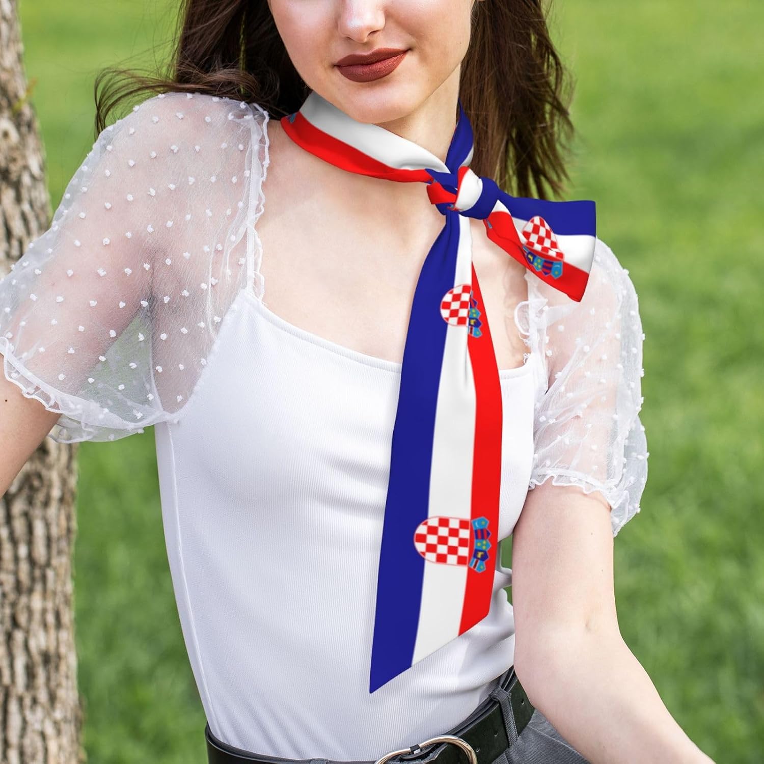 Country Flag Scarf For Women, Multi‑purpose Ribbon, Fashion Neck Hair Handbag Accessory, Versatile Bandana Headband