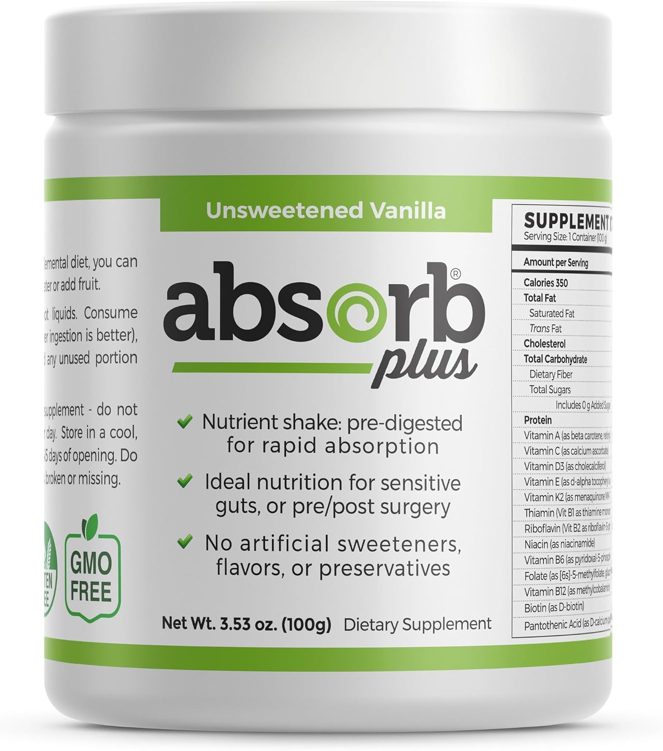 Isolate Protein - Diet Supplement for Improved Gut Health, Extra Nutritional Support, Non-GMO, Gluten-Free, Lactose-Free, Casein-Free (2.2 Lbs, Simply Vanilla)