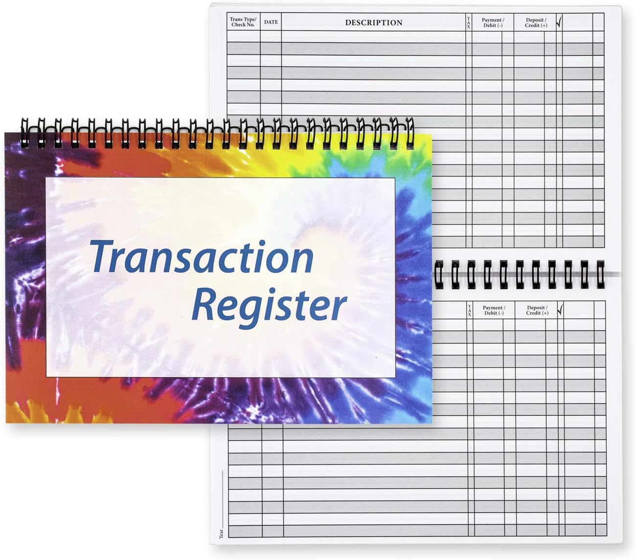 Side Spiral Bound Tie Dye Checkbook/Transaction Register