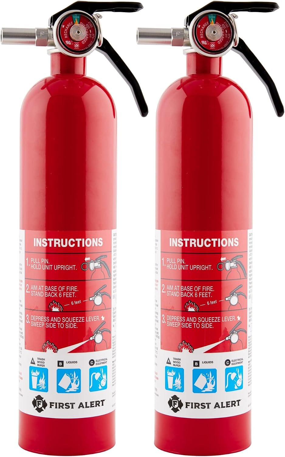 First Alert Fire Extinguisher, Standard Home Use | HOME1 UL RATED 1-A:10-B:C, Red 4-Pack